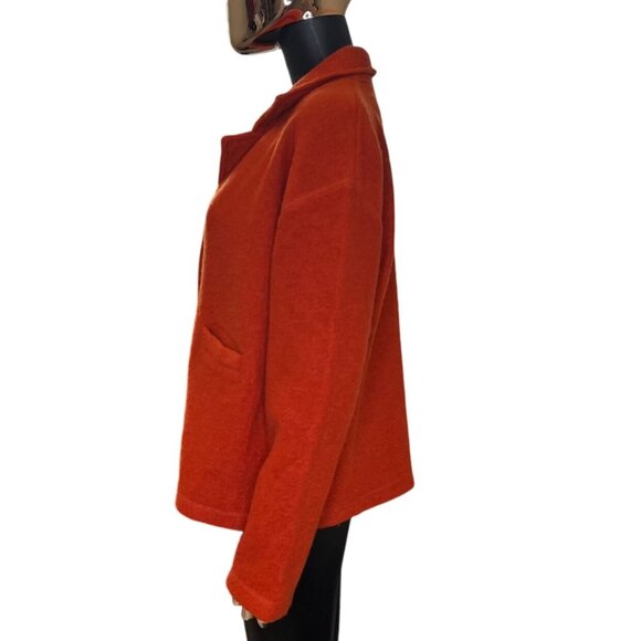 Vintage Moe 100% Wool Button Front Jacket Oversized Burnt Orange Size Small - Picture 5 of 10